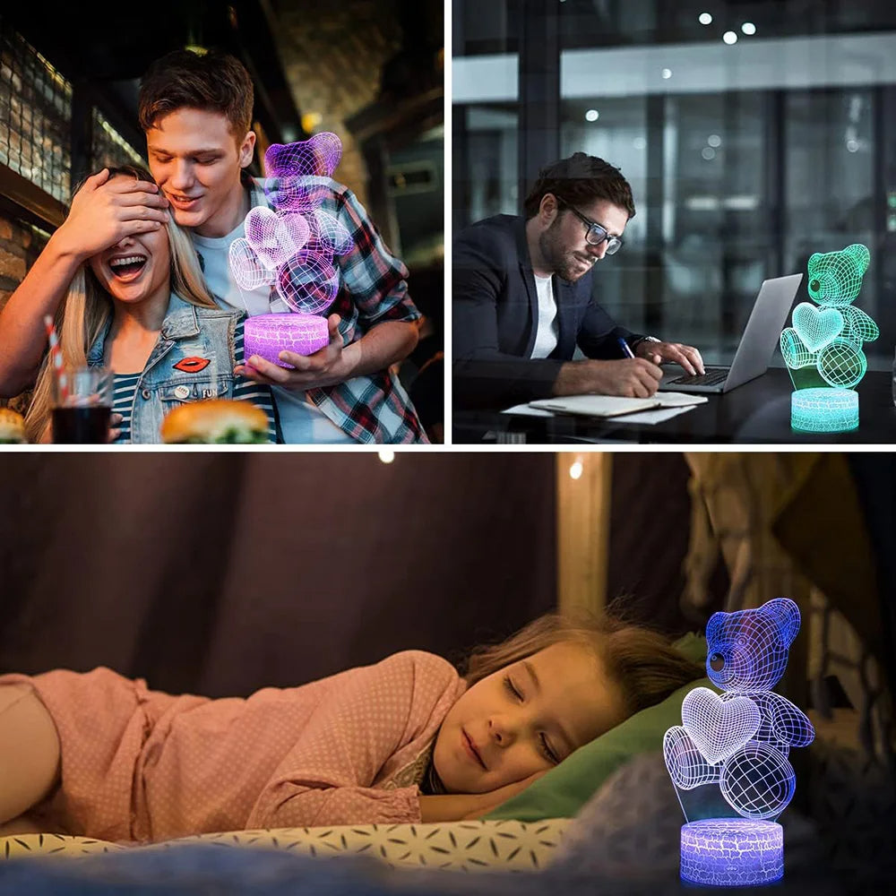 Valentinstags Geschenk -3D-LED- Lampe-Bär-