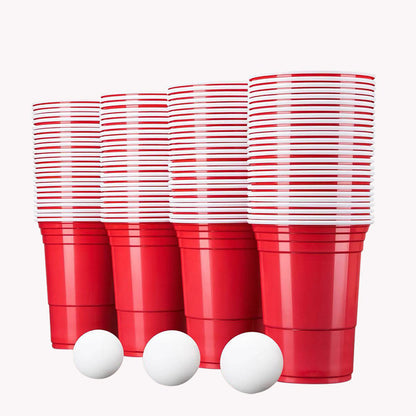 Red Beer Pong Party Plastic Cups