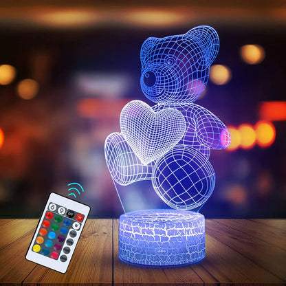 Valentinstags Geschenk -3D-LED- Lampe-Bär-